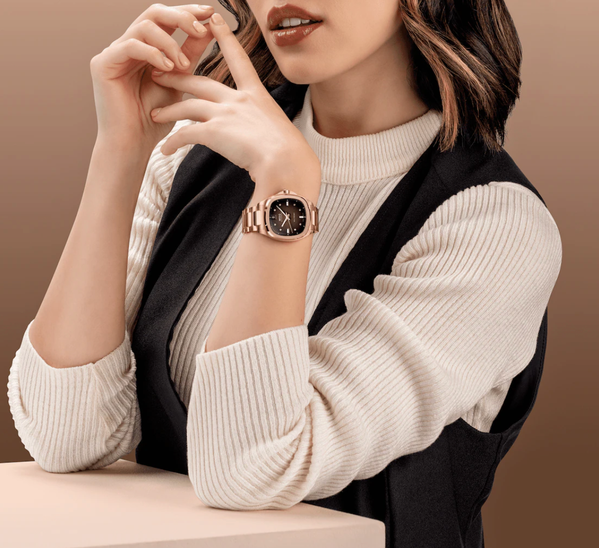 Mido Multifort TV 35 Brown/Rose Gold | Mido | Luby 