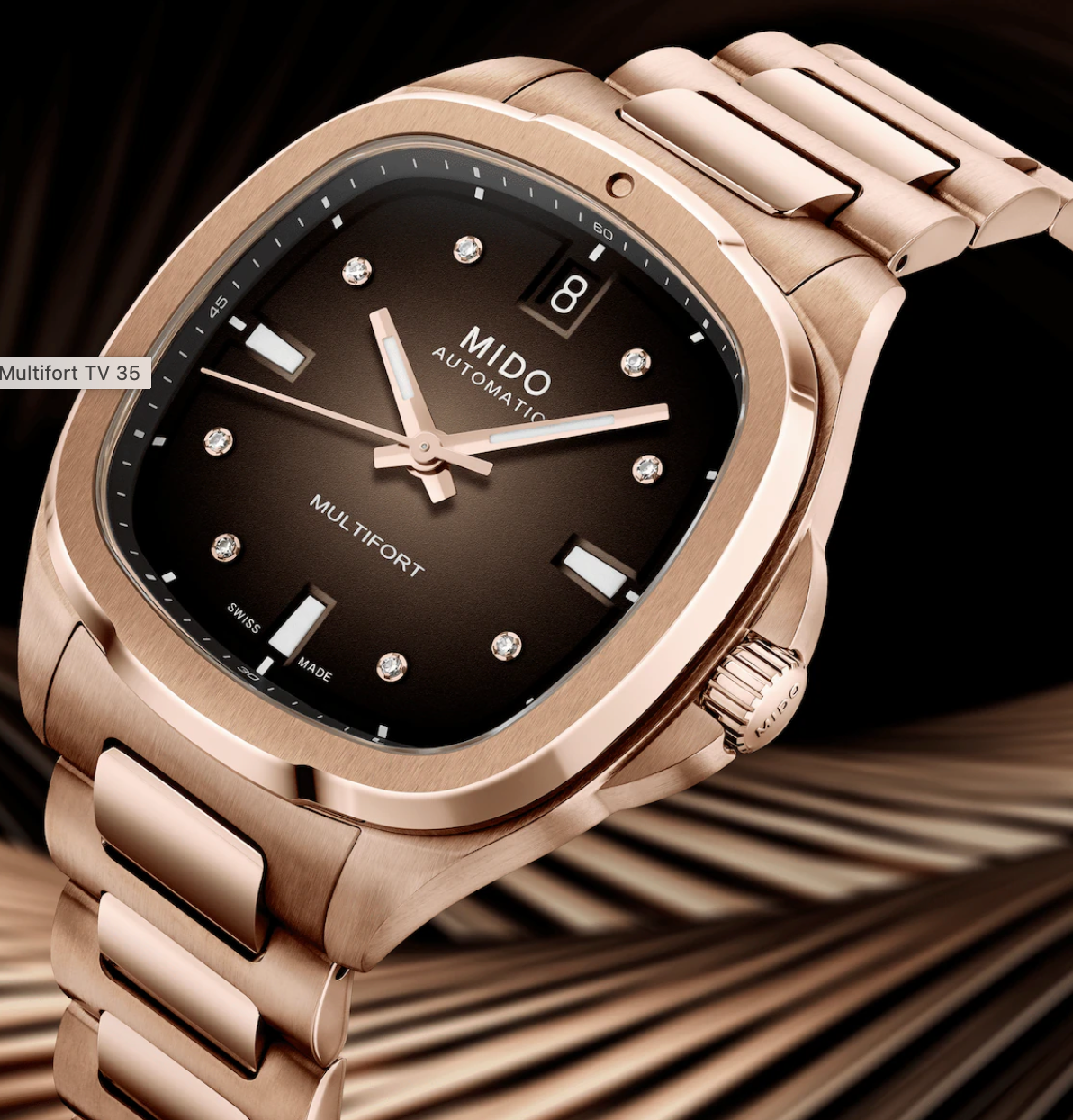 Mido Multifort TV 35 Brown/Rose Gold | Mido | Luby 