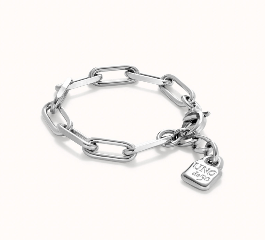 Pulsera con eslabones bañada plata de ley
