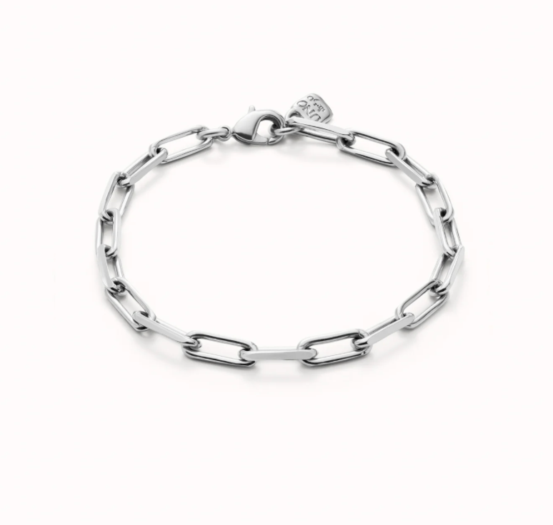 Pulsera con eslabones grandes bañada en plata de ley