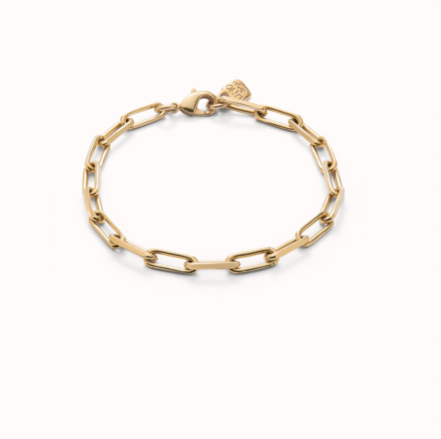 Pulsera con eslabones gandes bañada en oro 18k