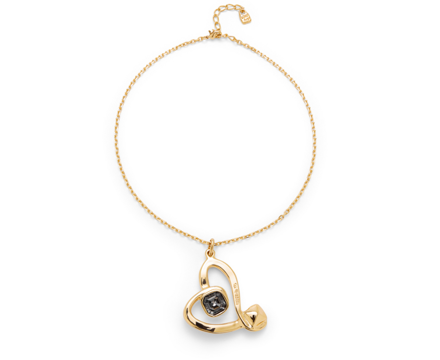 Ser Expresiva Necklace 18K Gold-Plated EXC Heart Black | Uno de 50 | Luby 
