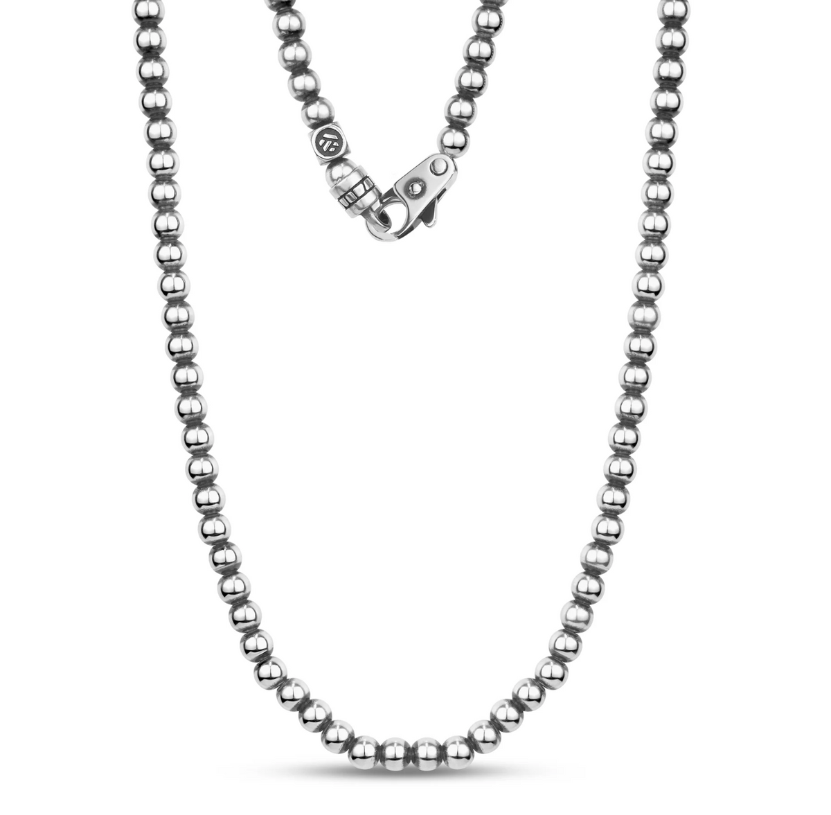 4MM ANTIQUE BEADED NECKLACE | ARZ Steel | Luby 