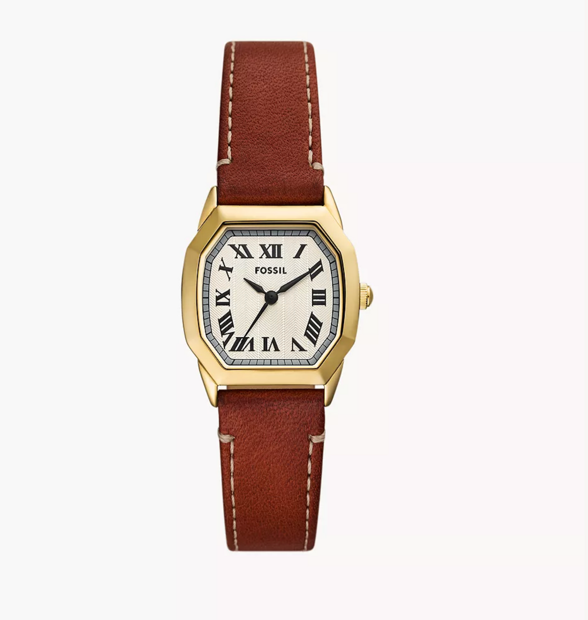 Harlow Three-Hand Medium Brown Leather Watch | Fossil | Luby 