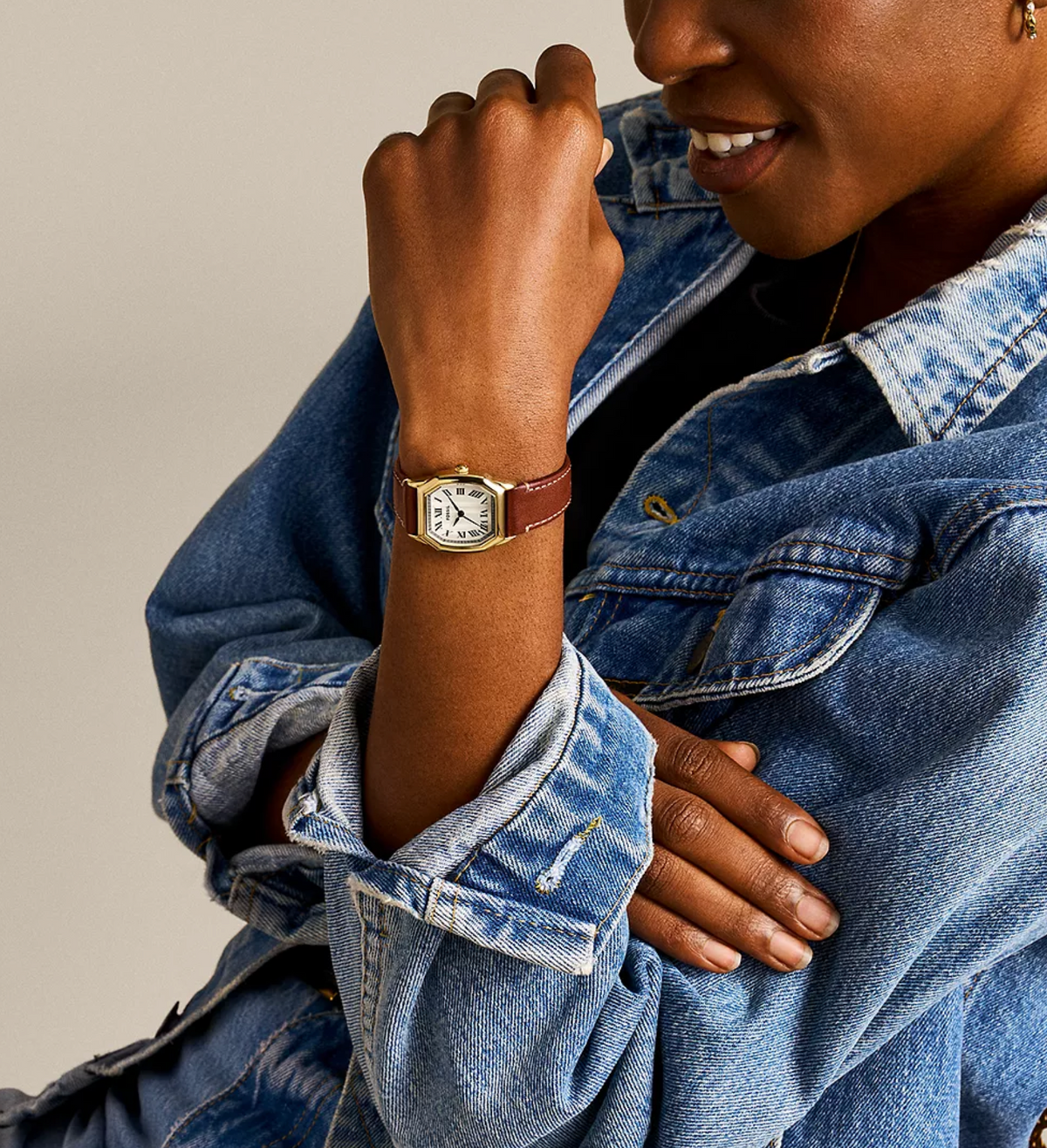 Harlow Three-Hand Medium Brown Leather Watch | Fossil | Luby 