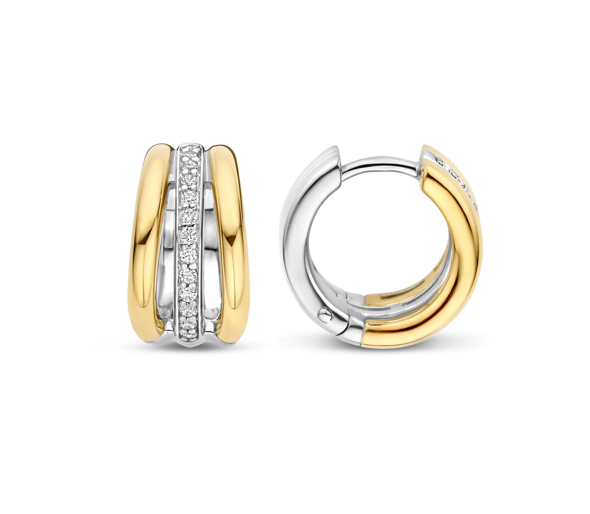 TI SENTO Gold-Plated Hoop Earrings 78010ZY | Ti Sento Milano | Luby 