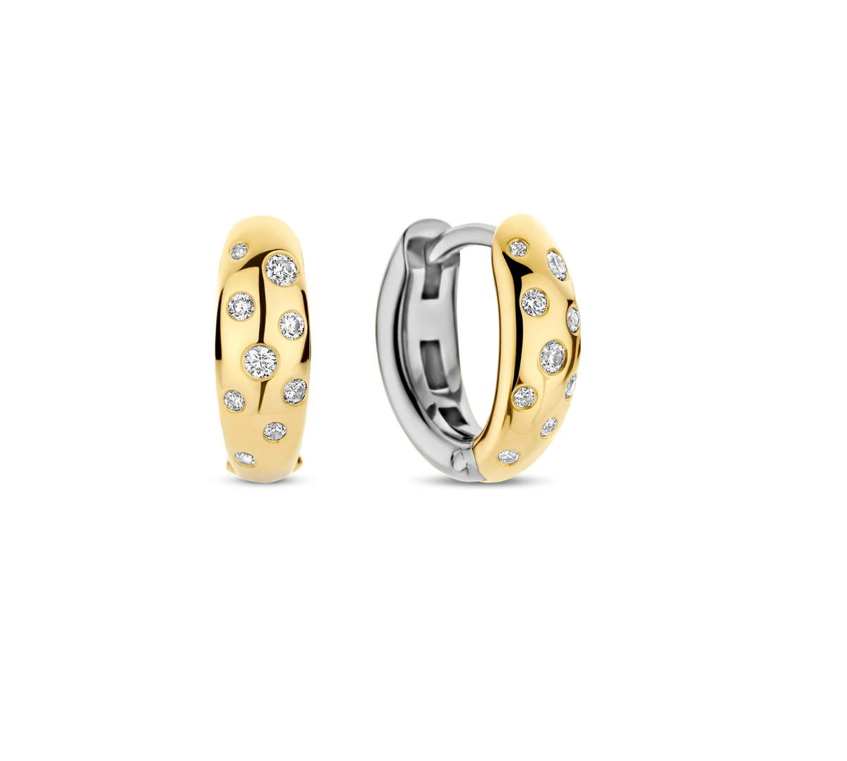I SENTO Gold-Plated Silver Stardust Hoop Earrings 78006ZY | Ti Sento Milano | Luby 