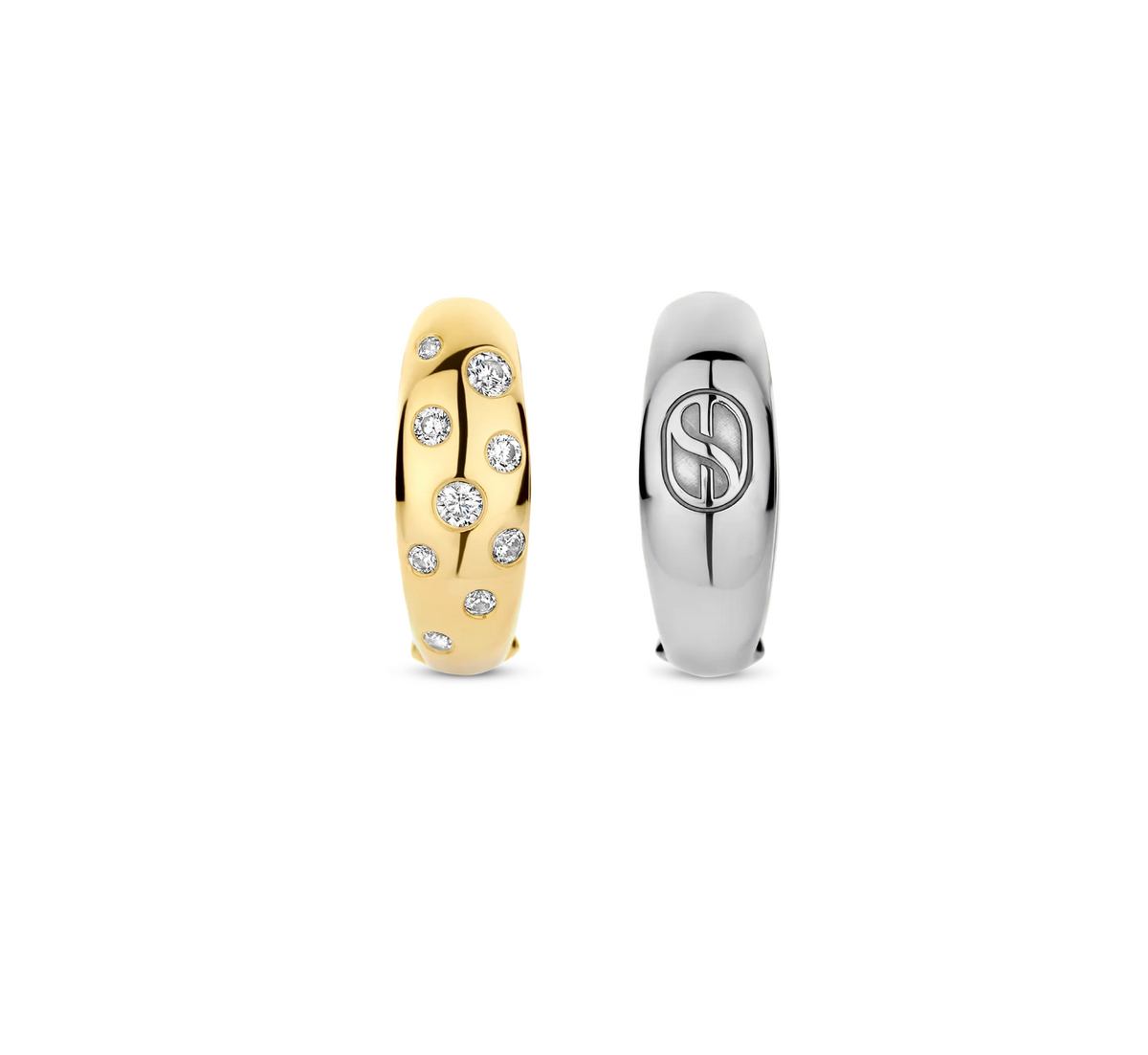I SENTO Gold-Plated Silver Stardust Hoop Earrings 78006ZY | Ti Sento Milano | Luby 
