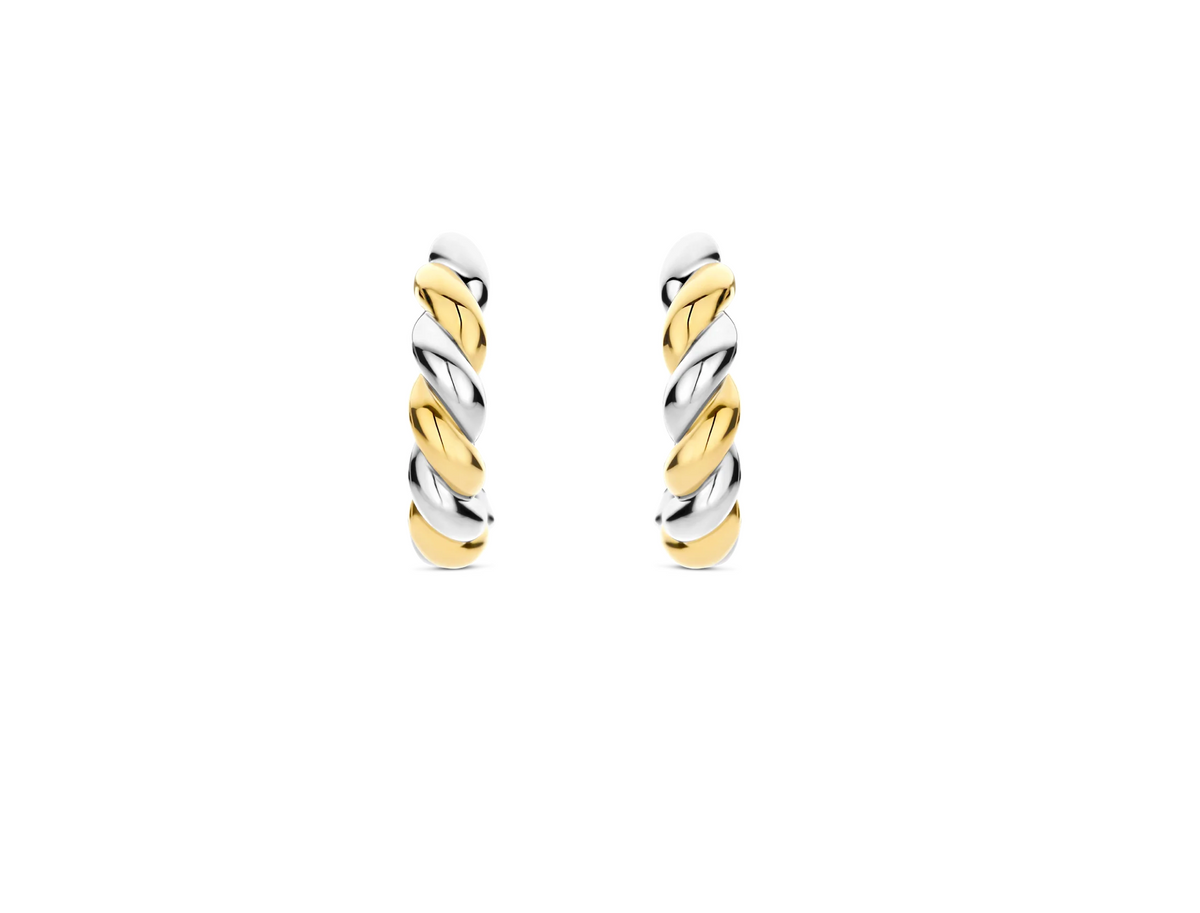 TI SENTO Gold-Plated Twisted Hoop Earrings 78021SY | Ti Sento Milano | Luby 