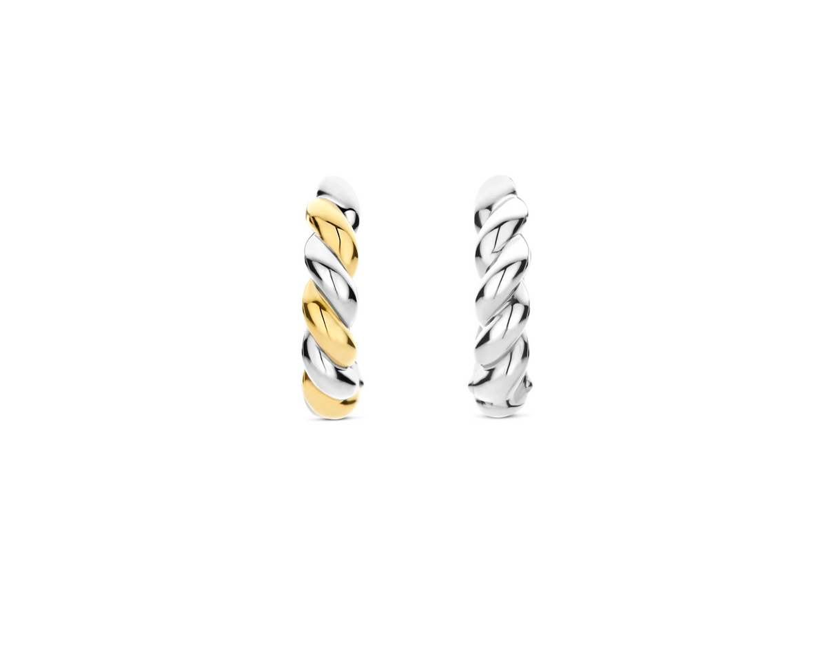 TI SENTO Gold-Plated Twisted Hoop Earrings 78021SY | Ti Sento Milano | Luby 