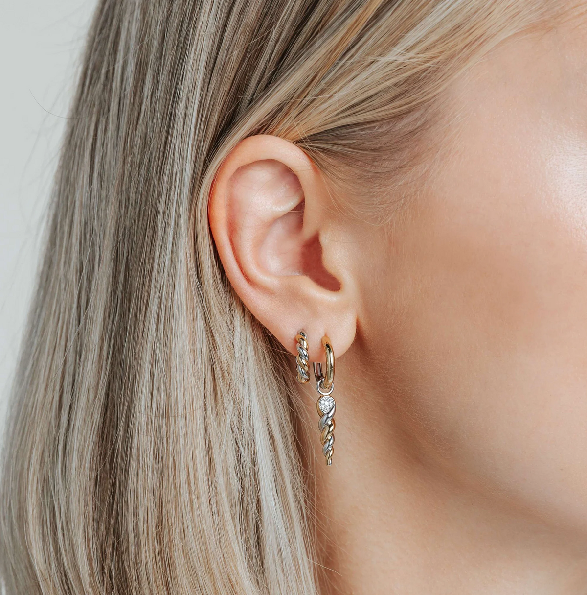 TI SENTO Gold-Plated Twisted Hoop Earrings 78021SY | Ti Sento Milano | Luby 