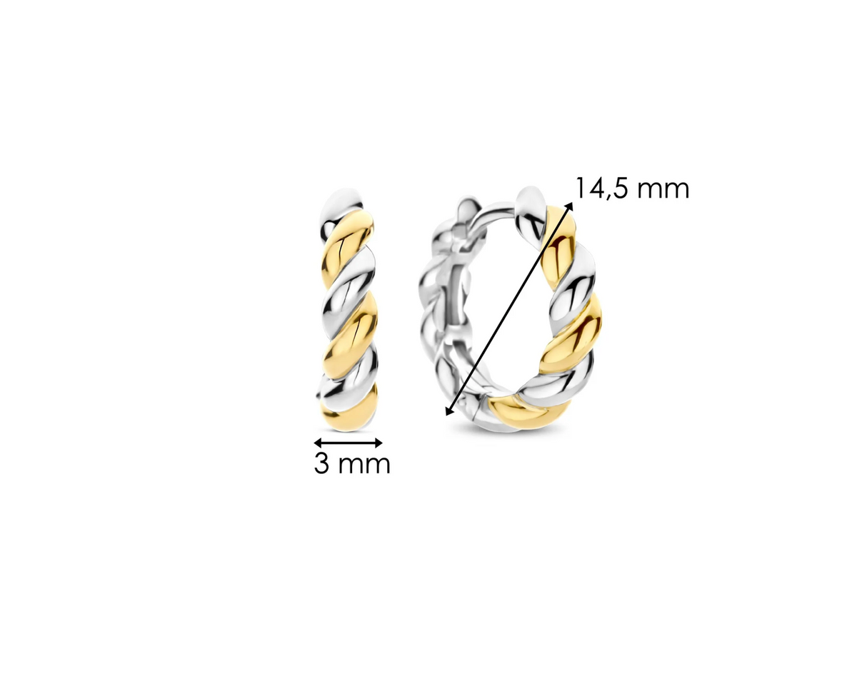 TI SENTO Gold-Plated Twisted Hoop Earrings 78021SY | Ti Sento Milano | Luby 