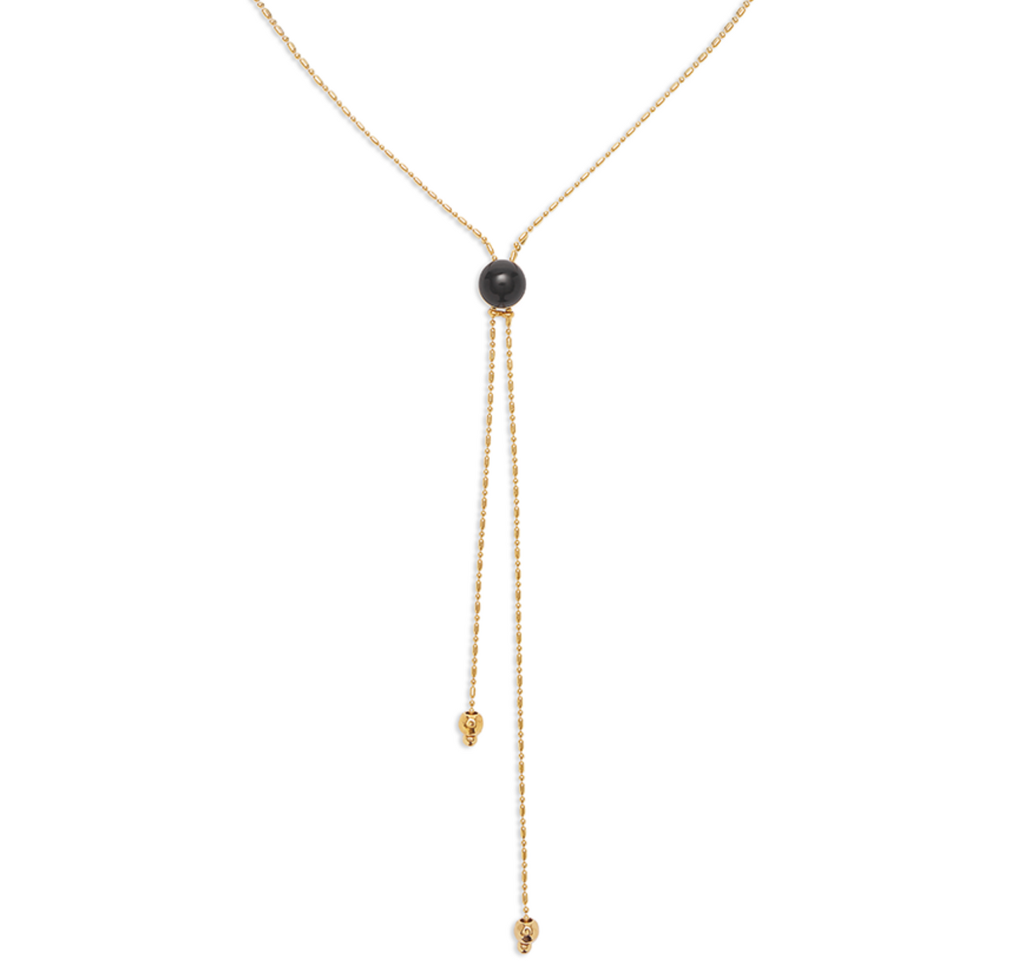 Ser Fascinante 18k gold-plated Long Pendant and Central Black Murano Glass | Uno de 50 | Luby 
