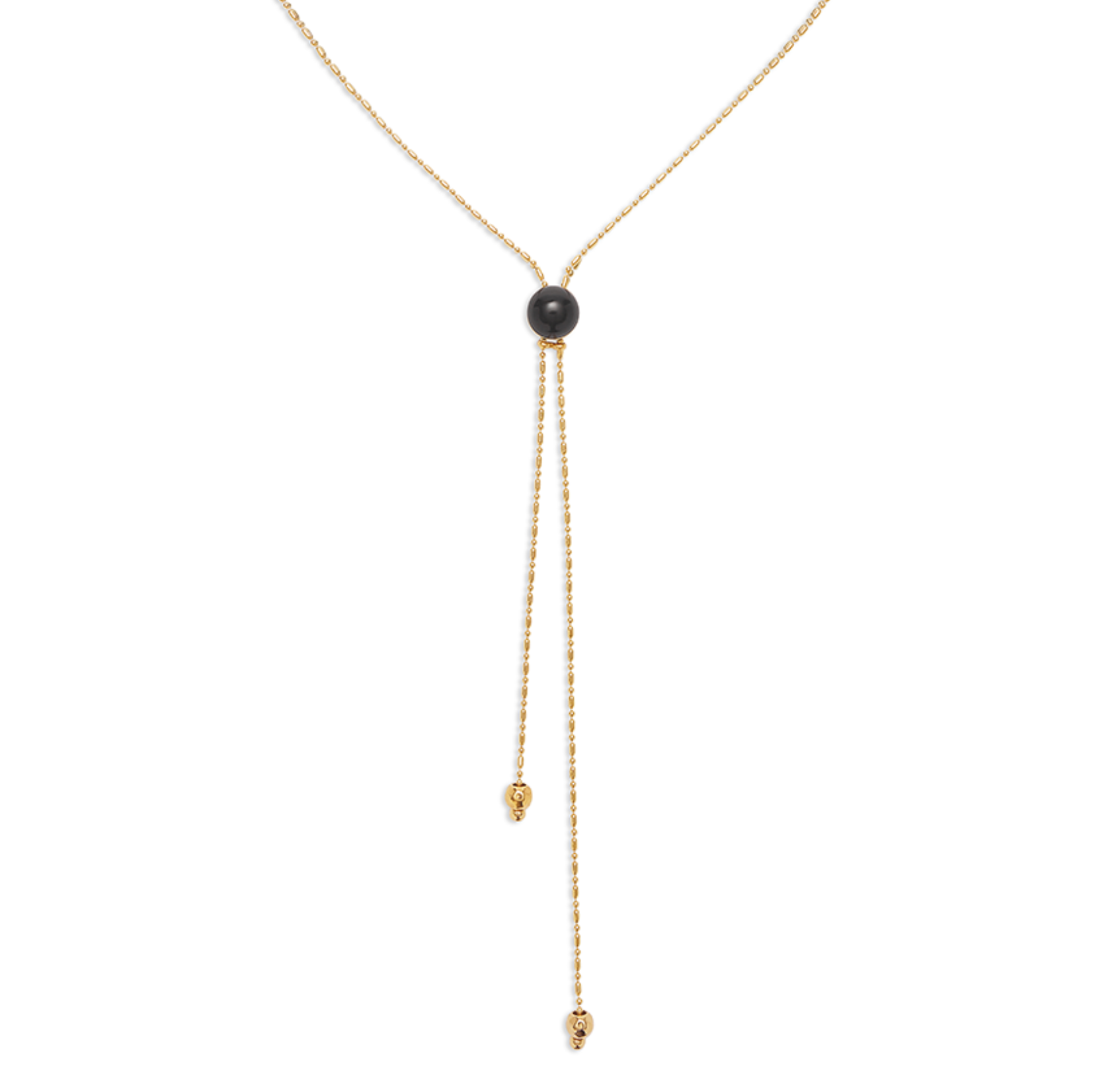 Ser Fascinante 18k gold-plated Long Pendant and Central Black Murano Glass | Uno de 50 | Luby 