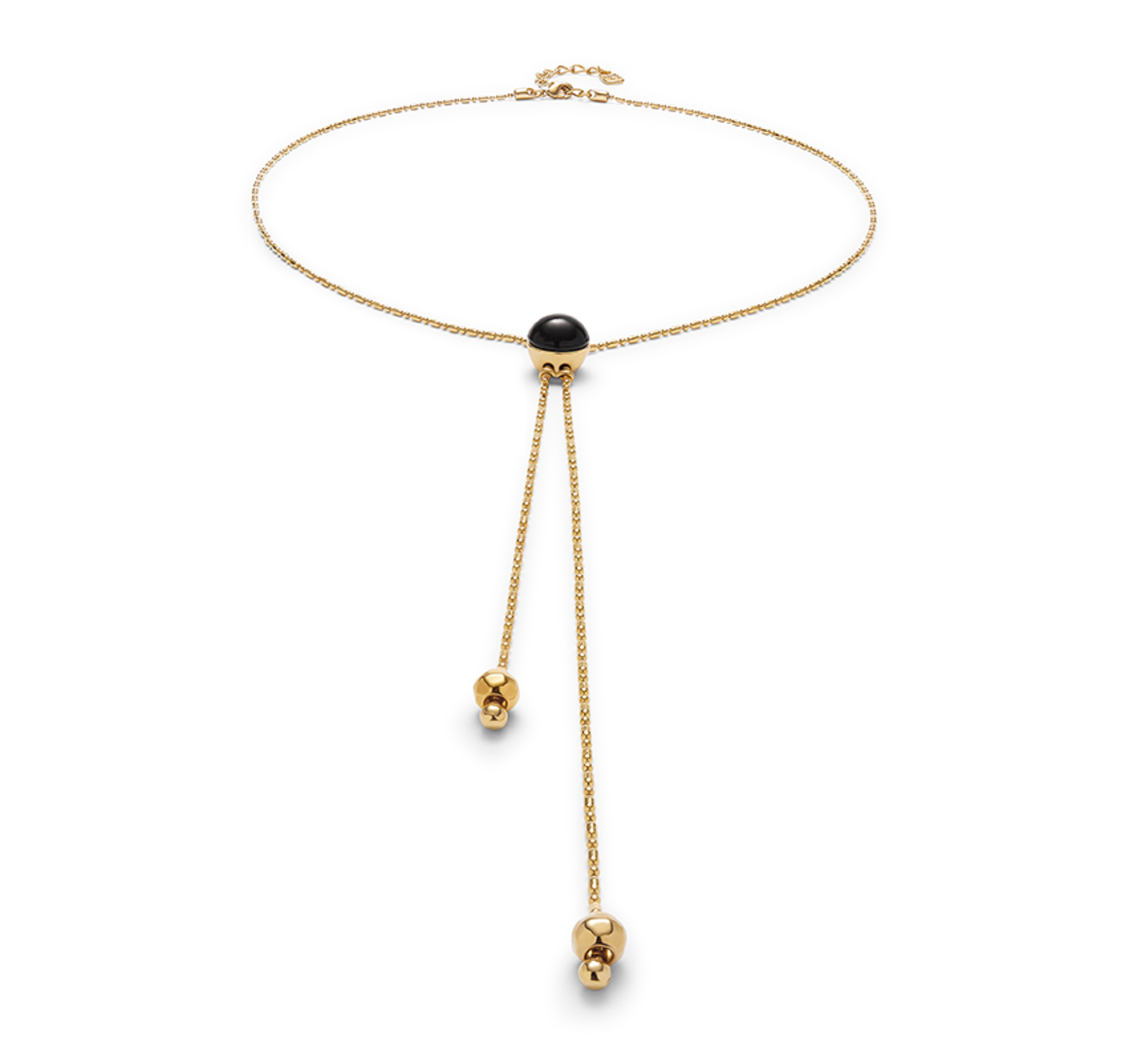 Ser Fascinante 18k gold-plated Long Pendant and Central Black Murano Glass | Uno de 50 | Luby 