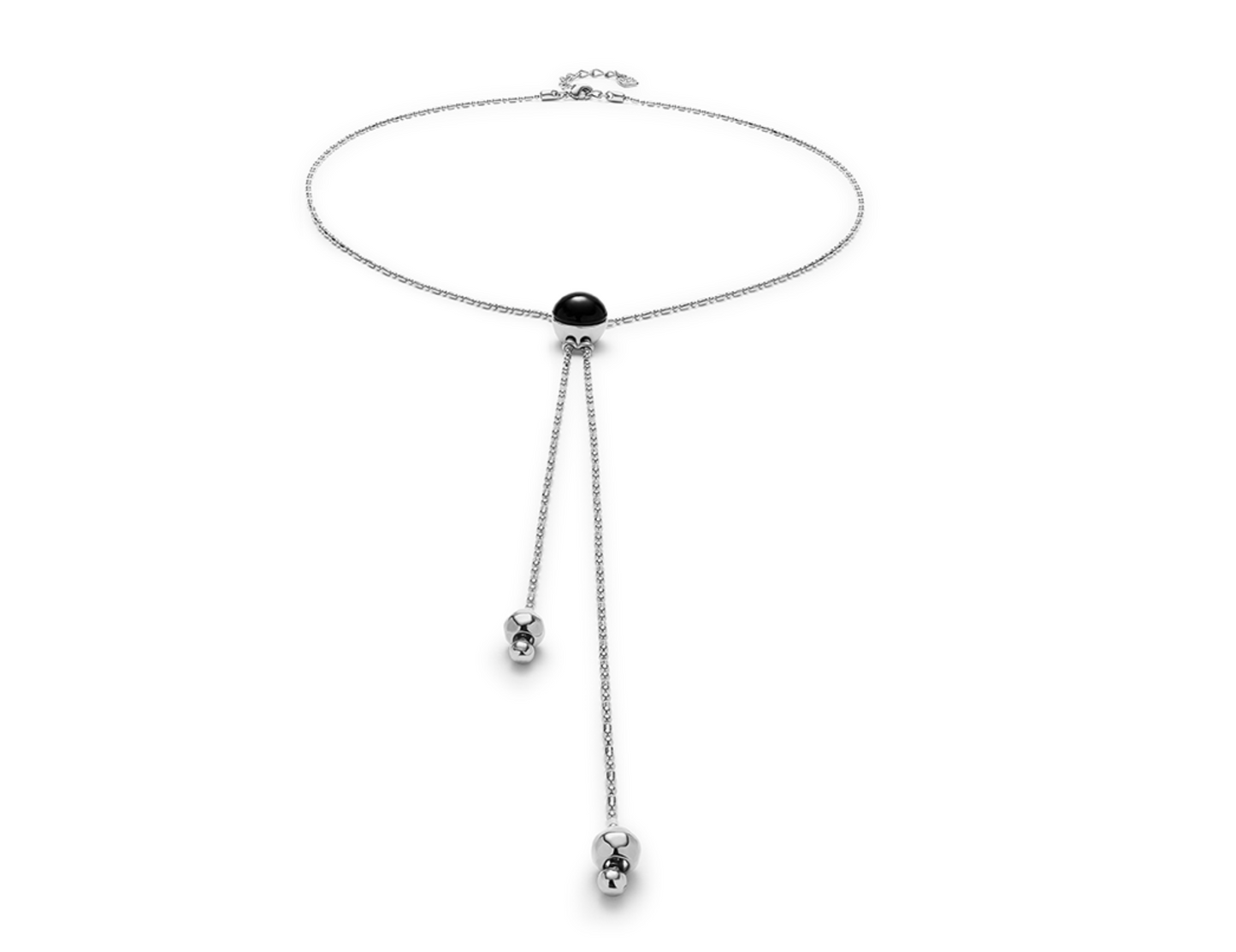 Ser Fascinante Sterling Silver-Plated Pendant and Central Black Murano Glass | Uno de 50 | Luby 