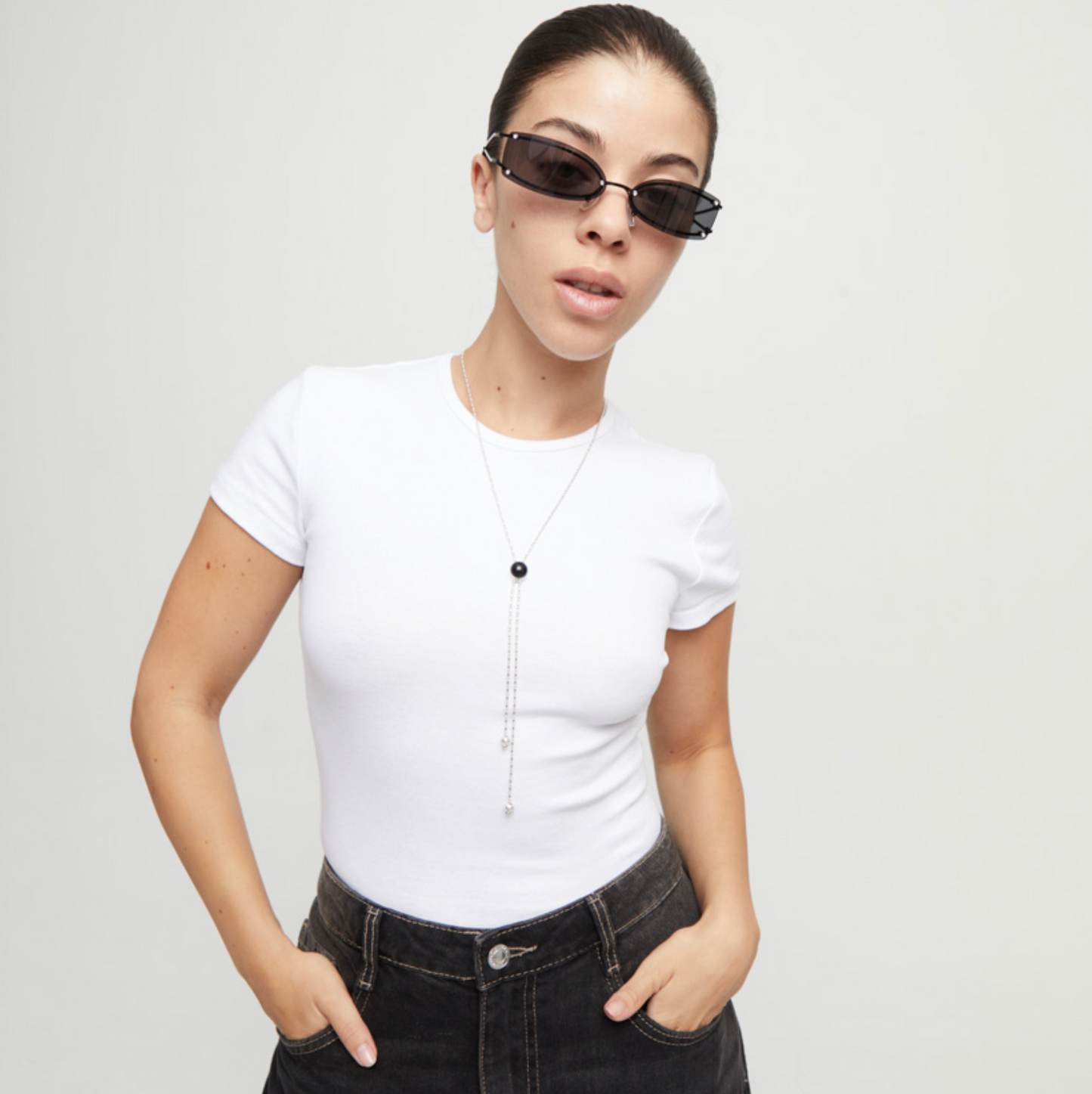 Ser Fascinante Sterling Silver-Plated Pendant and Central Black Murano Glass | Uno de 50 | Luby 