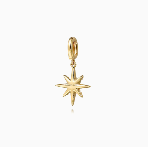 14K Yellow Gold Diamond Star Charm | Gabriel & Co. | Luby 