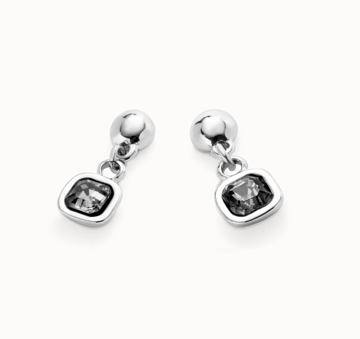 Drop earrings with black crystal | Uno de 50 | Luby 