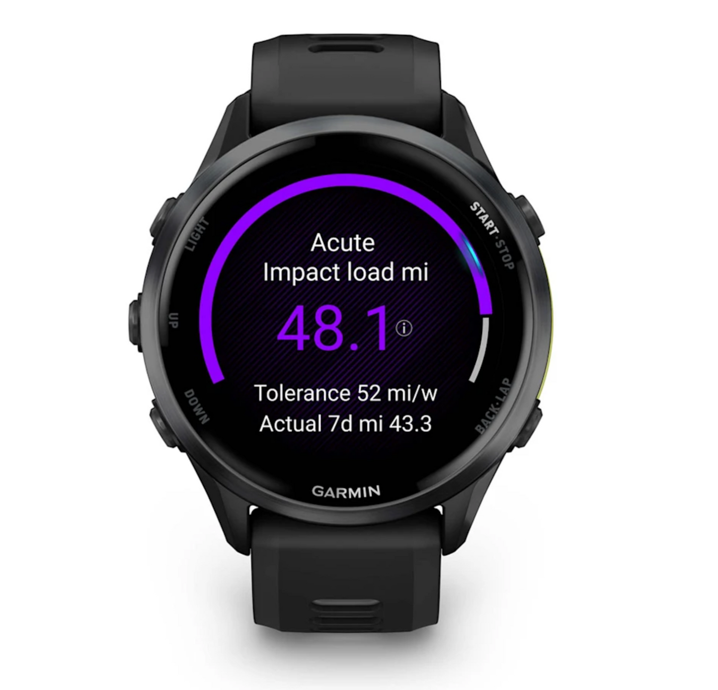 Forerunner® 970 Carbon Gray DLC Titanium with Black Case and Black/Translucent Whitestone Band | Garmin | Luby 