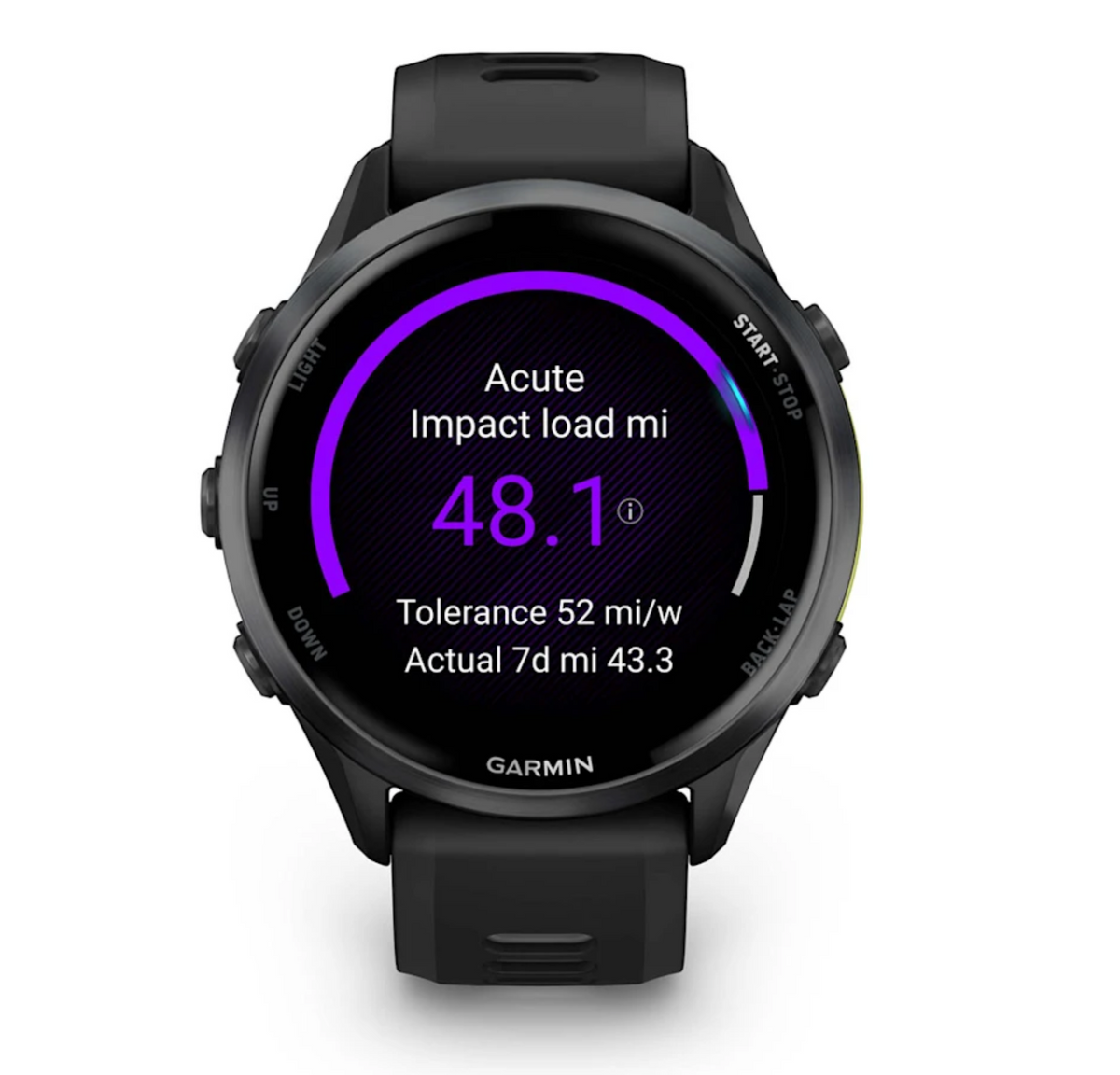 Forerunner® 970 Carbon Gray DLC Titanium with Black Case and Black/Translucent Whitestone Band | Garmin | Luby 