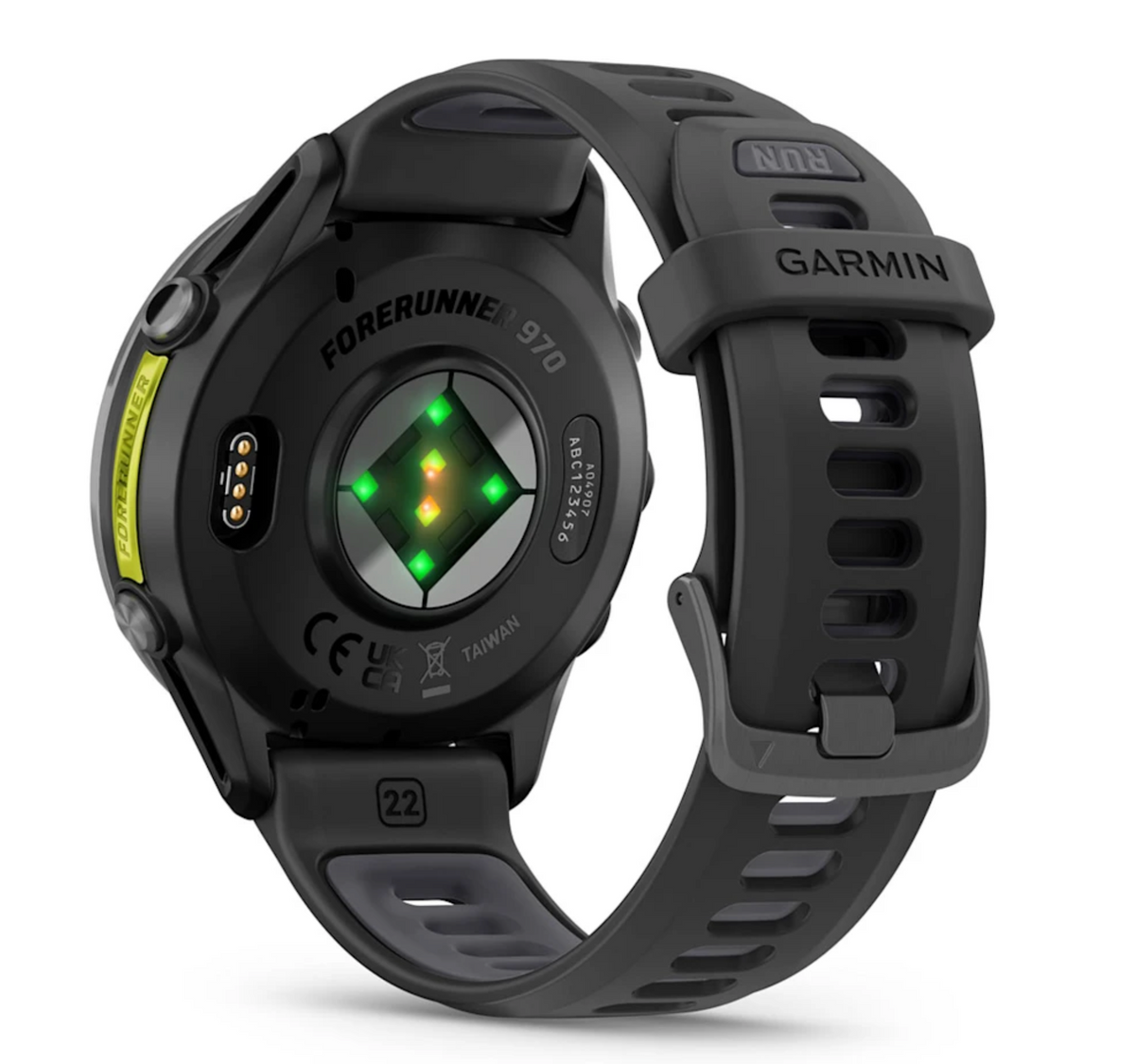 Forerunner® 970 Carbon Gray DLC Titanium with Black Case and Black/Translucent Whitestone Band | Garmin | Luby 