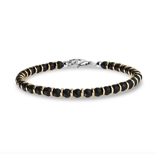 BLACK & GOLD BEAD BRACELET | ARZ Steel | Luby 