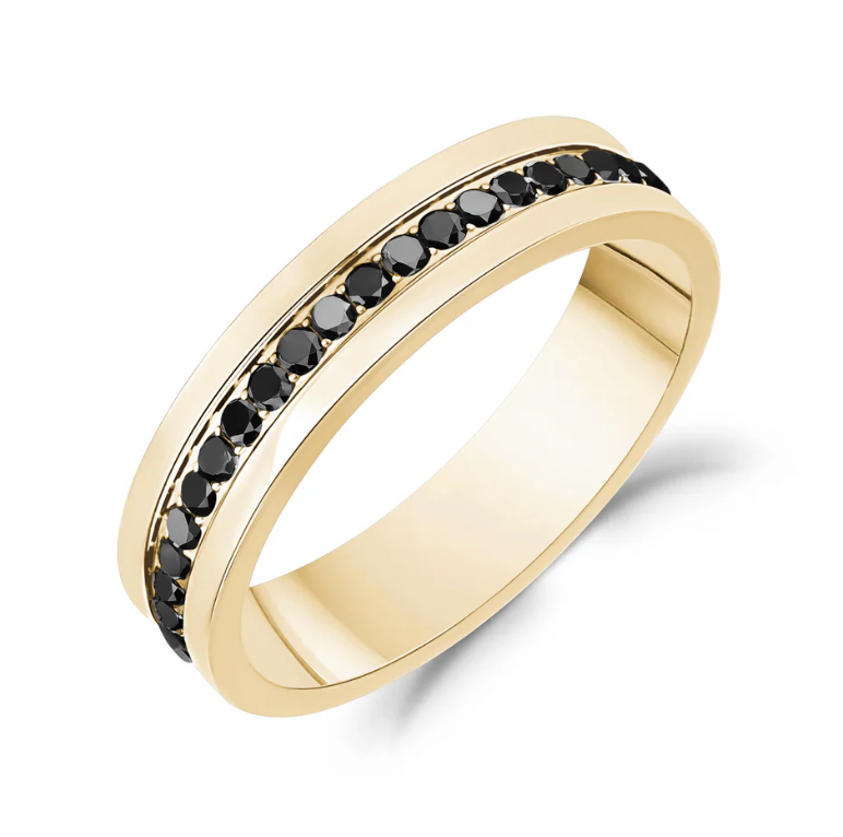 FULL ETERNITY BLACK STONE RING (5MM) | ARZ Steel | Luby 