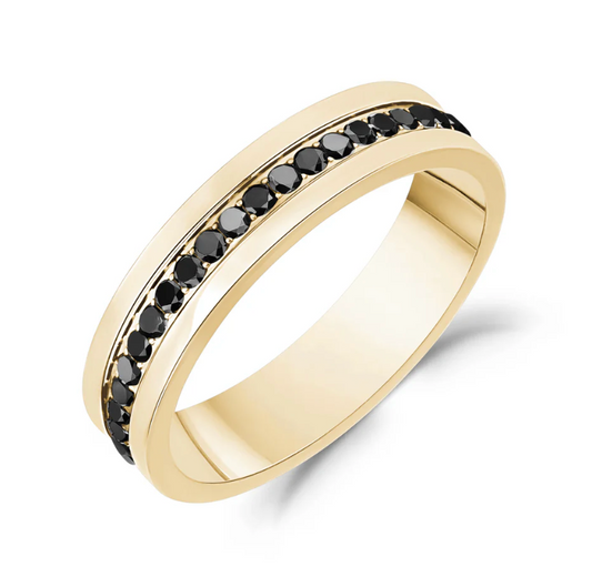 FULL ETERNITY BLACK STONE RING (5MM) | ARZ Steel | Luby 