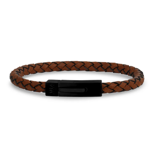 WOVEN LEATHER BRACELET (6MM) | ARZ Steel | Luby 