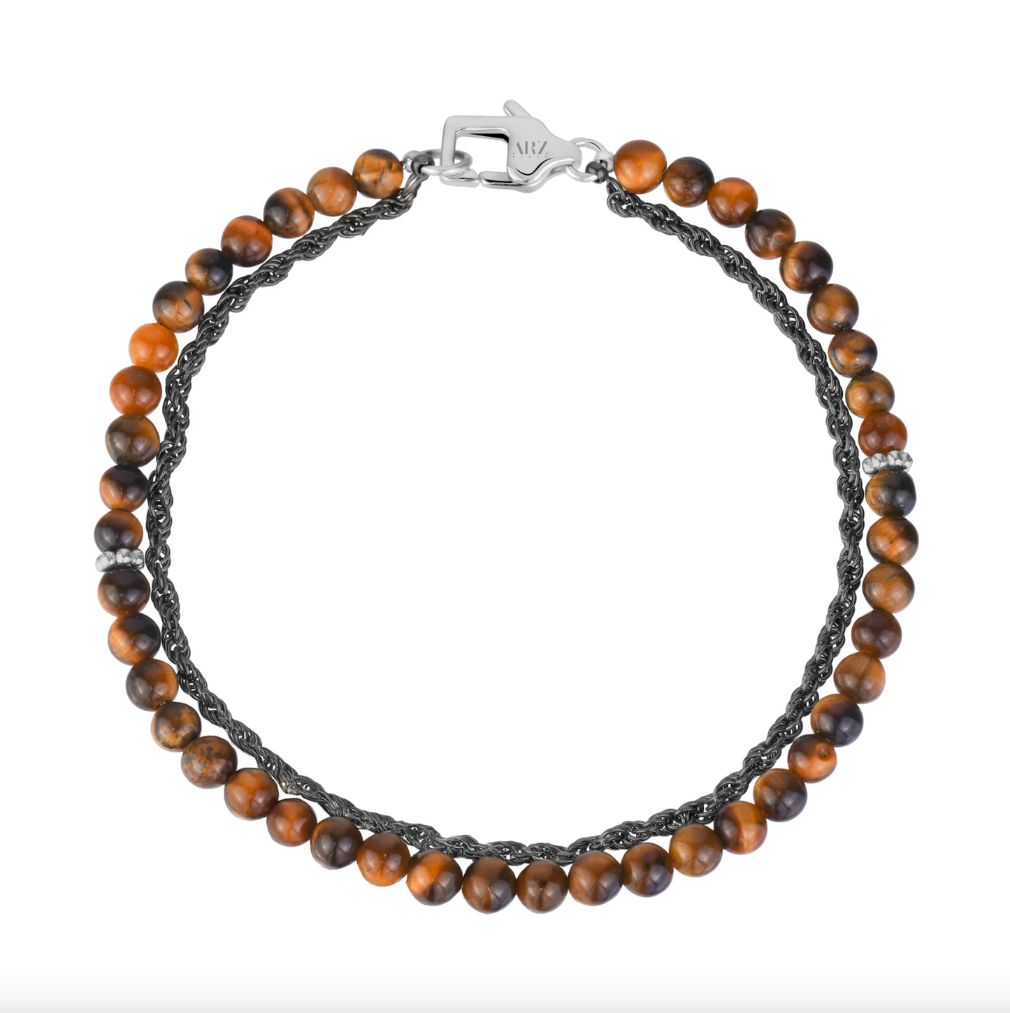 TIGER EYE BRACELET WITH ROPE CHAIN BRACELET | ARZ Steel | Luby 