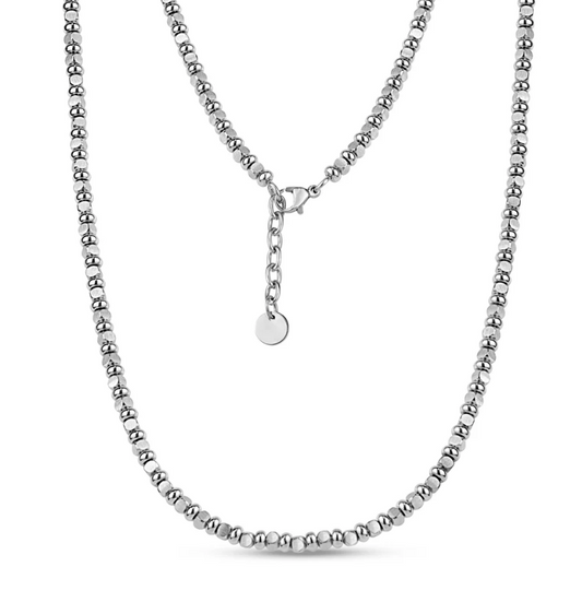 MATTE &amp; POLISHED BEADED NECKLACE | ARZ Steel | Luby 