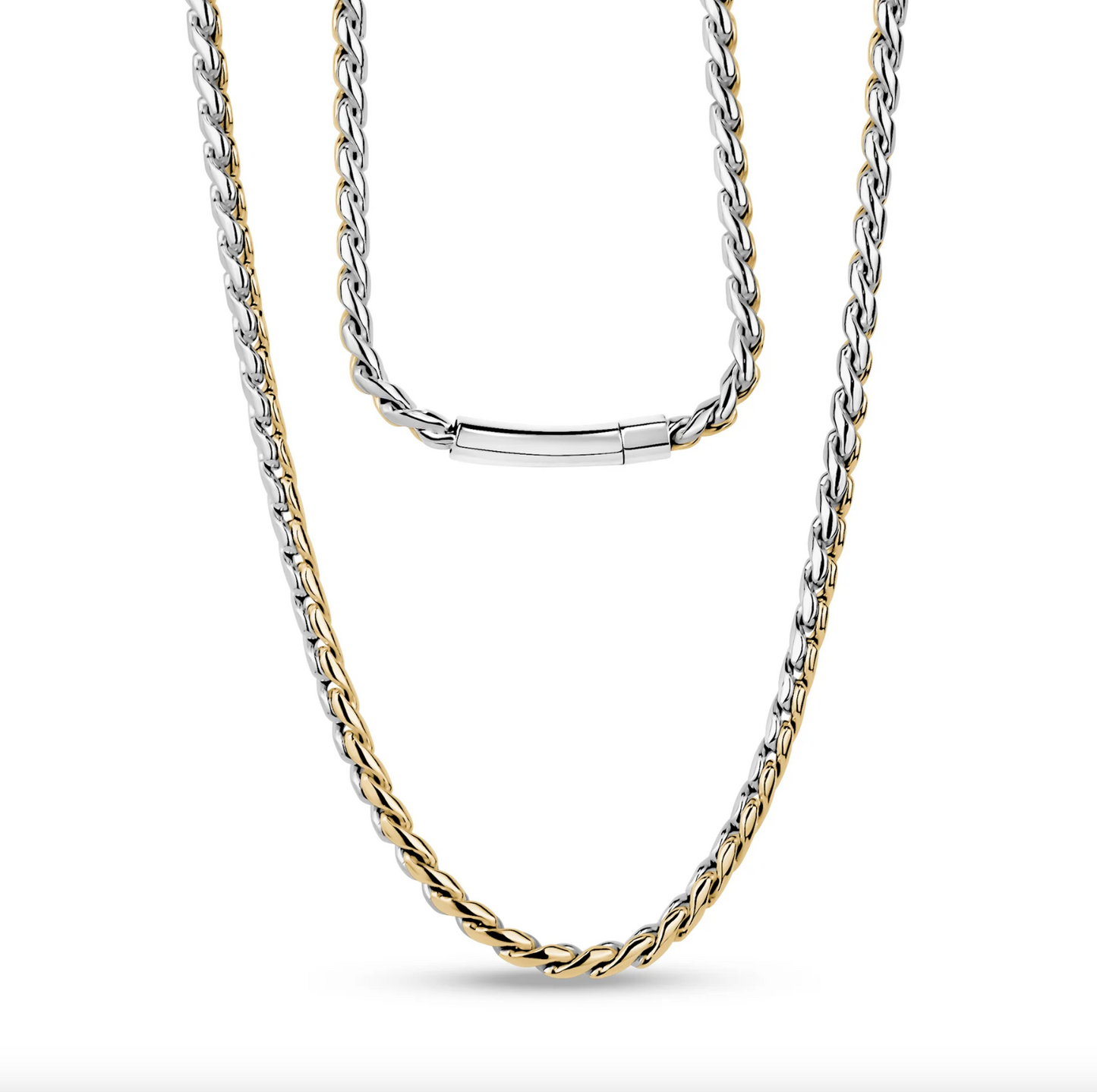 TWO-TONE LINK NECKLACE | ARZ Steel | Luby 