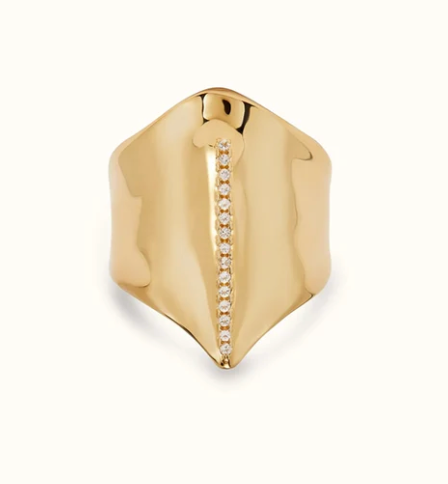 Anillo bañado en oro 18K Mantarraya con topaz | Uno de 50 | Luby 