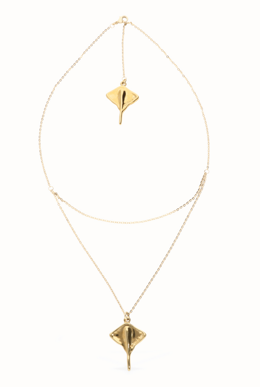 Collar Bañado en Oro 18K Doble de Mantarraya