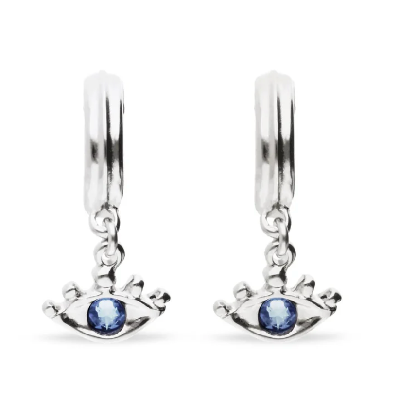 Pendientes Colgantes de Ojos Cristal Azul Facetado | Uno de 50 | Luby 