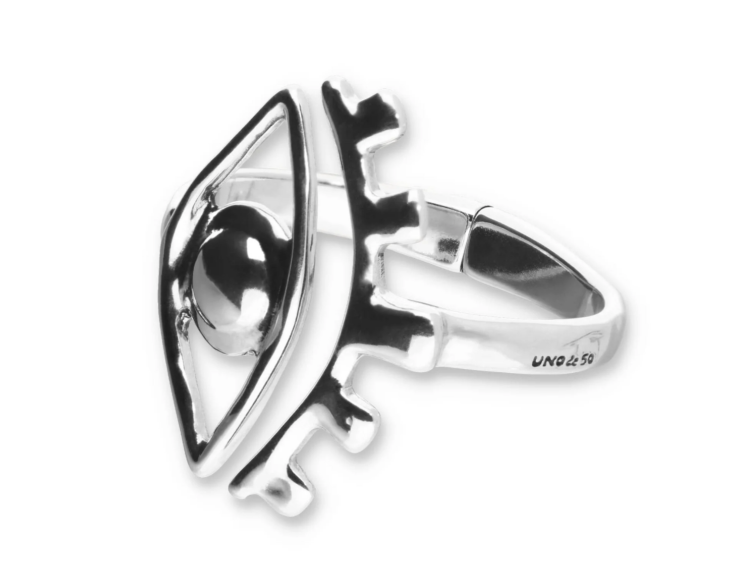 Metal Allot Rigid Plated Sterling Silver Eye Detail Bracelet | Uno de 50 | Luby 