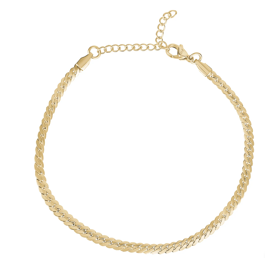 ARZ STEEL MIAMI CUBAN LINK ANKLE BRACELET (4MM)