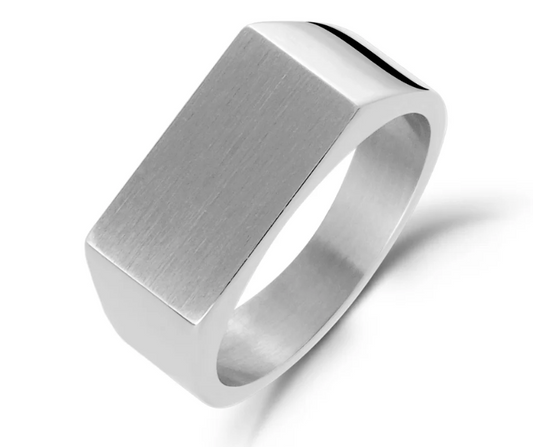 Stainless-Steel Shine Signet Ring | ARZ Steel | Luby 