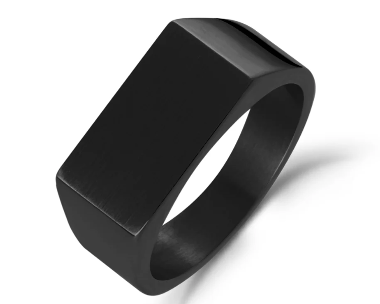 Stainless-Steel Shine Signet Ring | ARZ Steel | Luby 