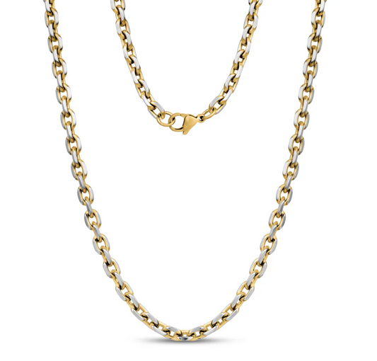 Cutting Edge Necklace Gold and Steel | ARZ Steel | Luby 
