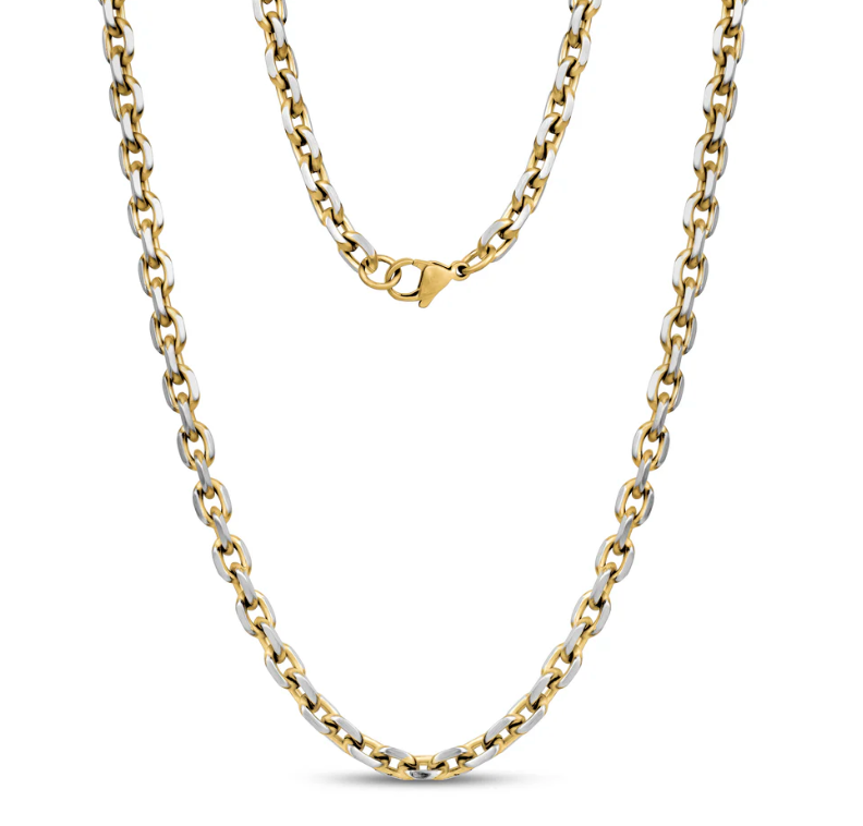 Cutting Edge Necklace Gold and Steel