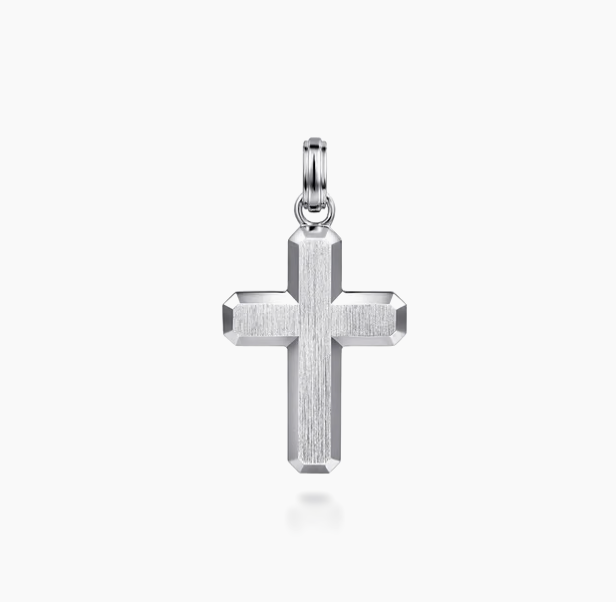 925 Sterling Silver Brushed Cross Pendant | Gabriel & Co. Silver | Luby 