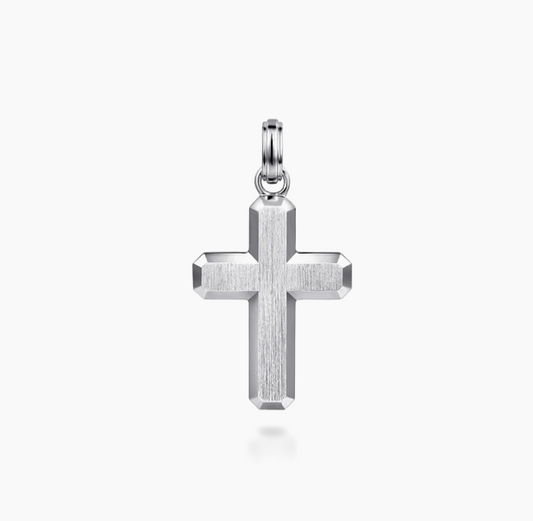 925 Sterling Silver Brushed Cross Pendant | Gabriel & Co. Silver | Luby 