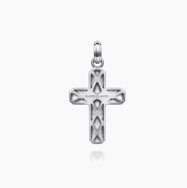 925 Sterling Silver Brushed Cross Pendant | Gabriel & Co. Silver | Luby 