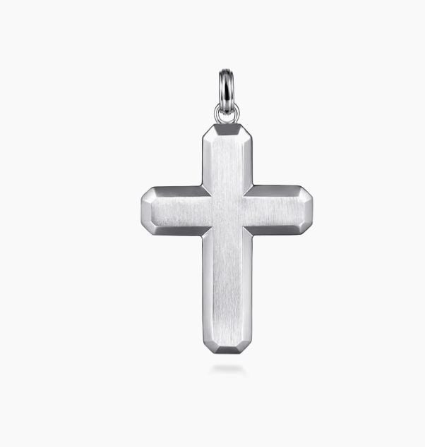 925 Sterling Silver Geometric Cross Pendant