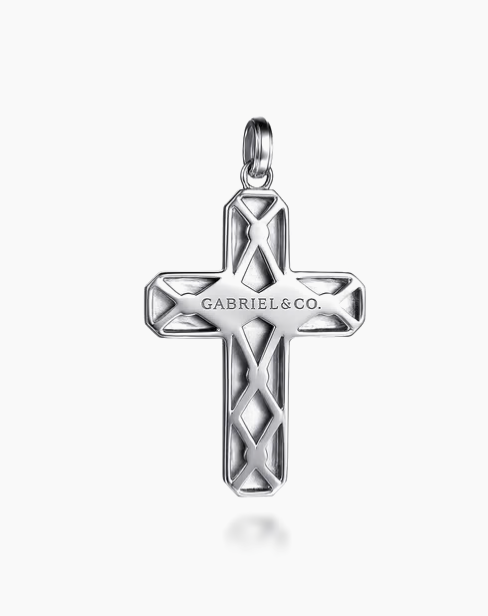 925 Sterling Silver Geometric Cross Pendant | Gabriel & Co. Silver | Luby 