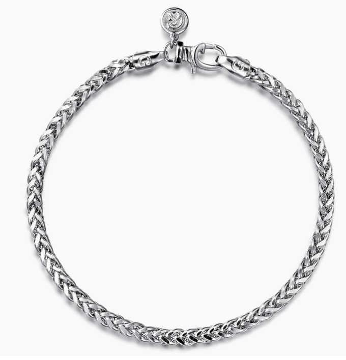 925 Sterling Silver Men's Wheat Chain Bracelet | Gabriel & Co. Silver | Luby 