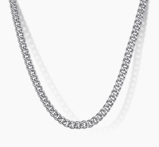 925 Sterling Silver Solid Men's Cuban Link Chain Necklace | Gabriel & Co. Silver | Luby 