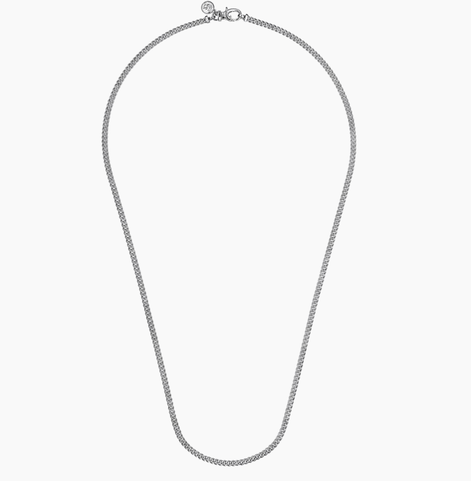 925 Sterling Silver Solid Men's Cuban Link Chain Necklace | Gabriel & Co. Silver | Luby 